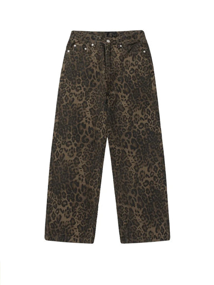 Baggy Leopard Print Jeans