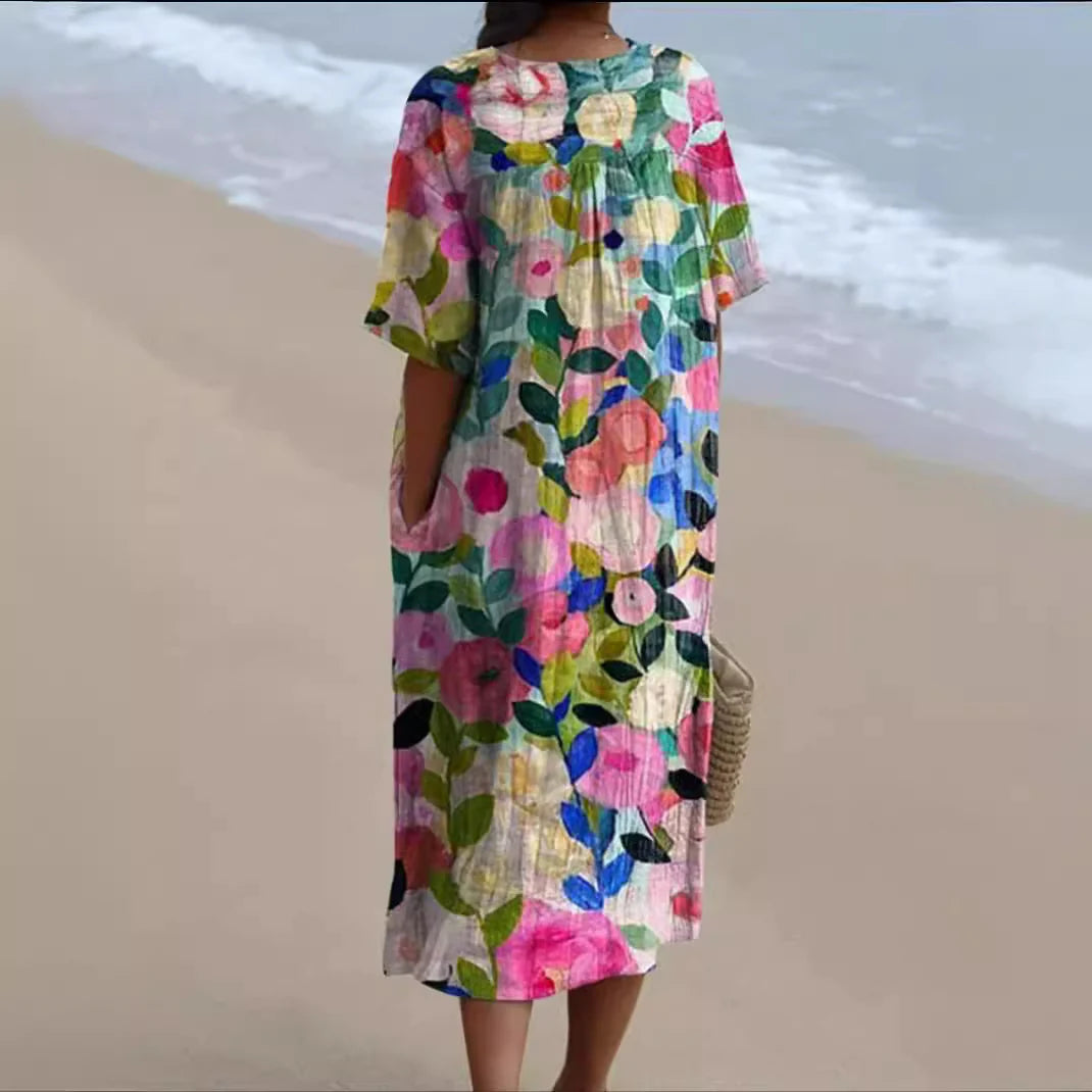 Maya™️ - Summer Floral Cover-Up Dress